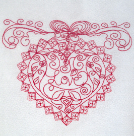 hearts Valentine redwork wedding love frames embroidery designs