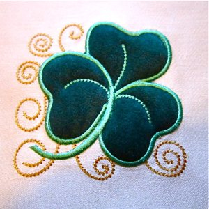 St. Patrick's Day Irish shamrock applique embroidery